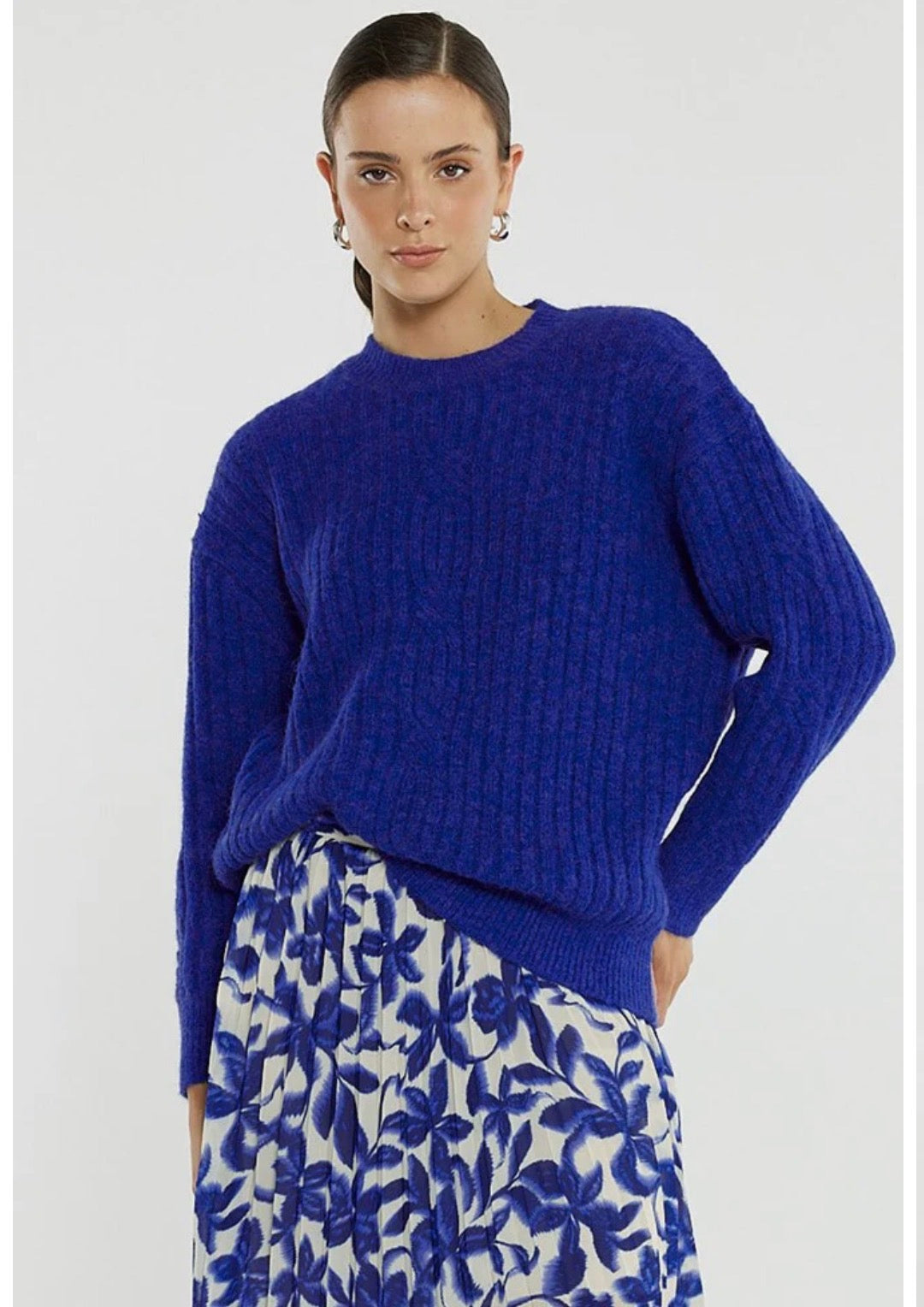 Sass Kira Cable Jumper Cobalt