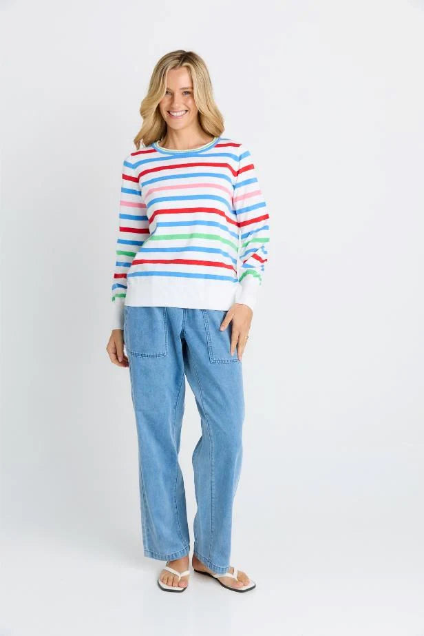 Betty Basics Indie Knit Sweater Sorbet Stripe