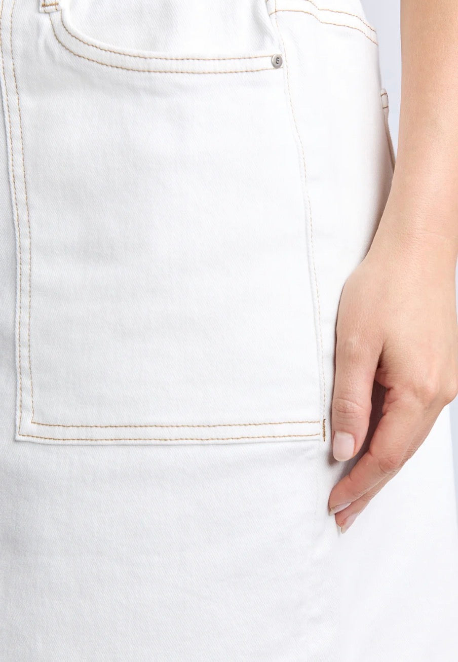 Elm Atlas Denim Skirt Vintage White