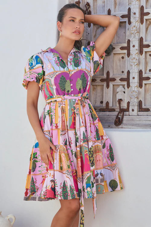 Adrift April Tiered Dress in Padam Mosaic