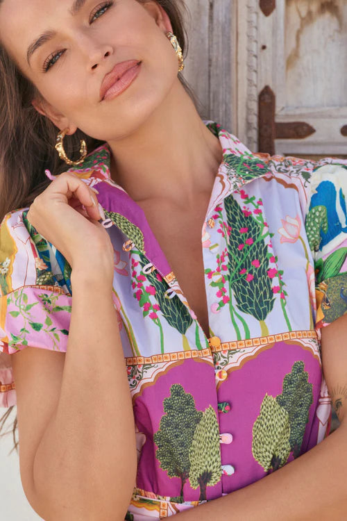 Adrift April Tiered Dress in Padam Mosaic