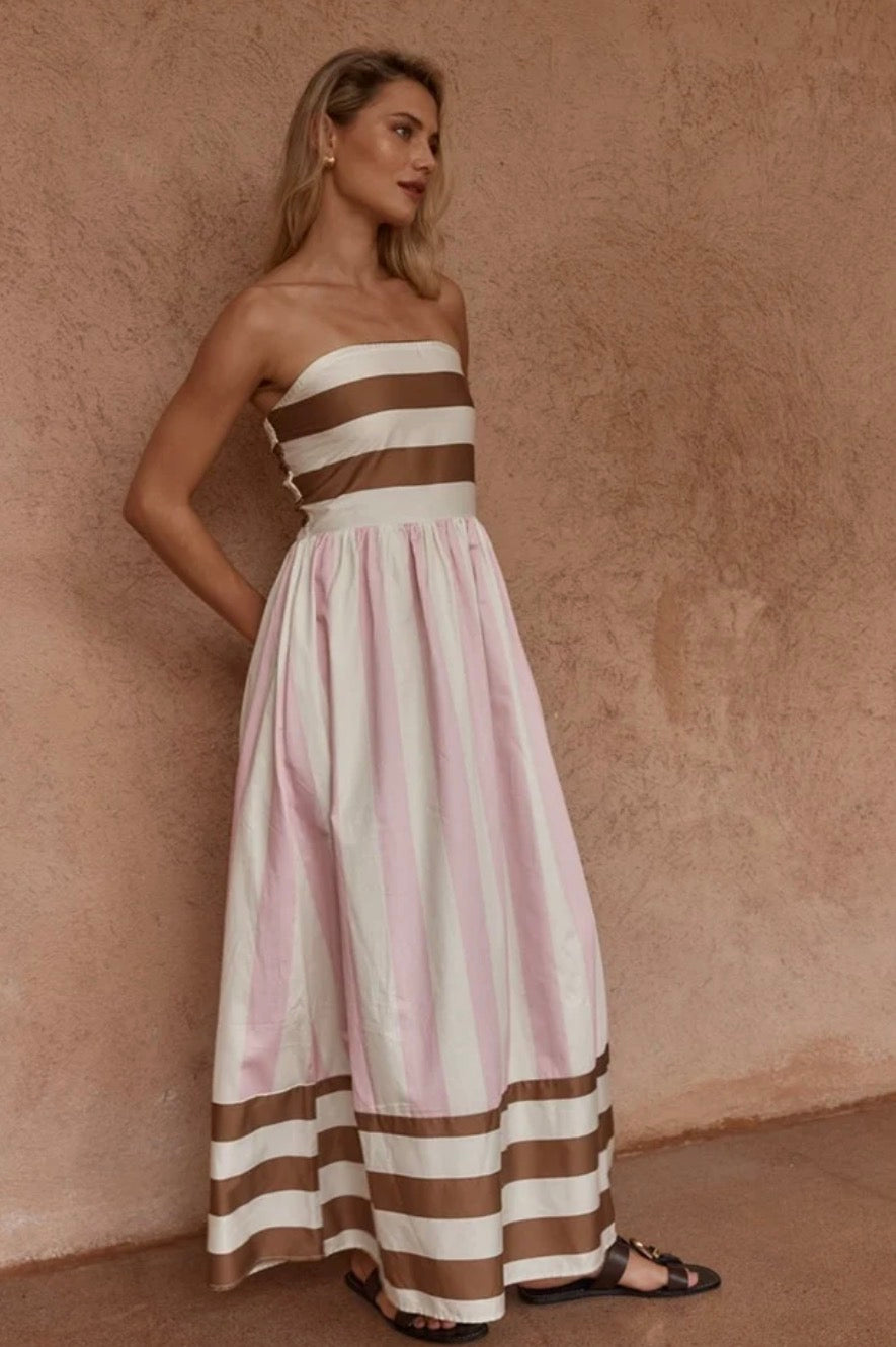 Sass Nea Spliced Strapless Dress