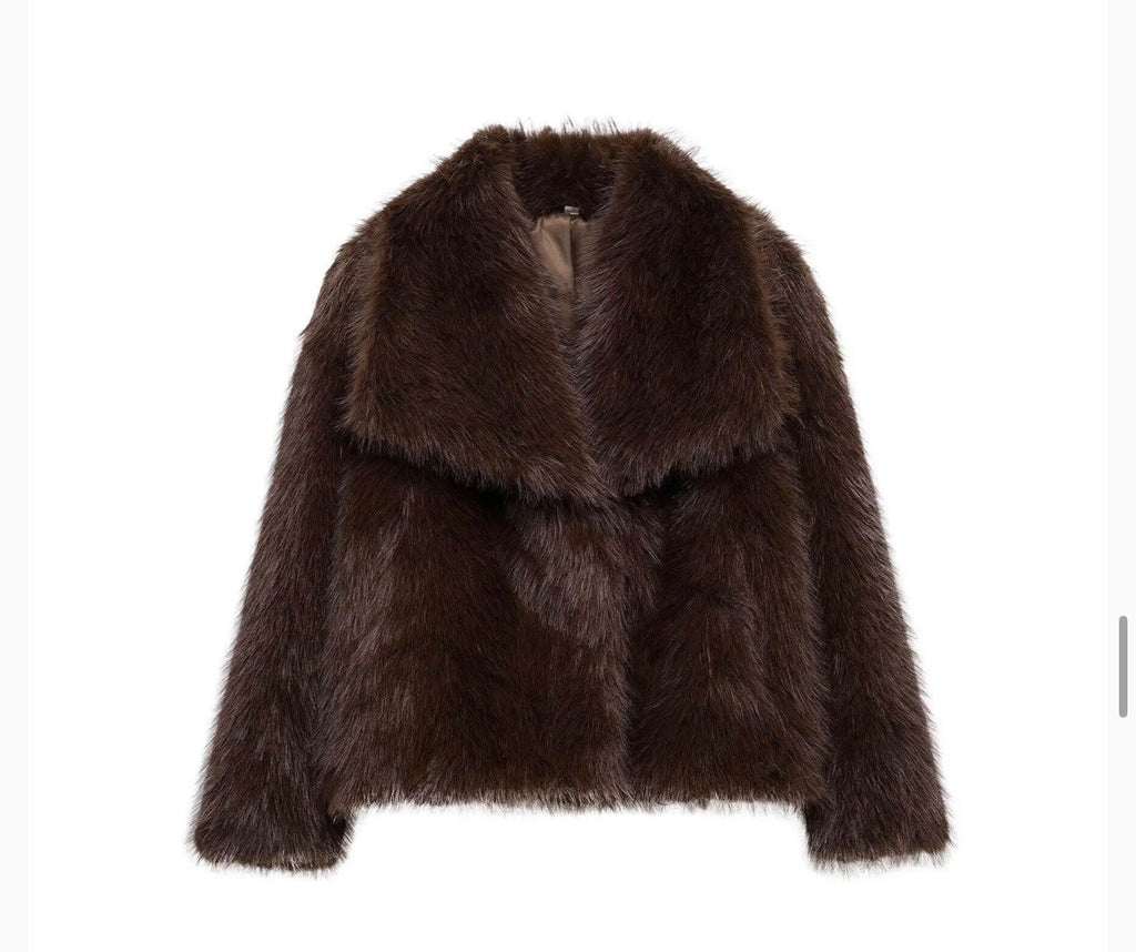 Smaibulun Faux Fur Coat Chocolate
