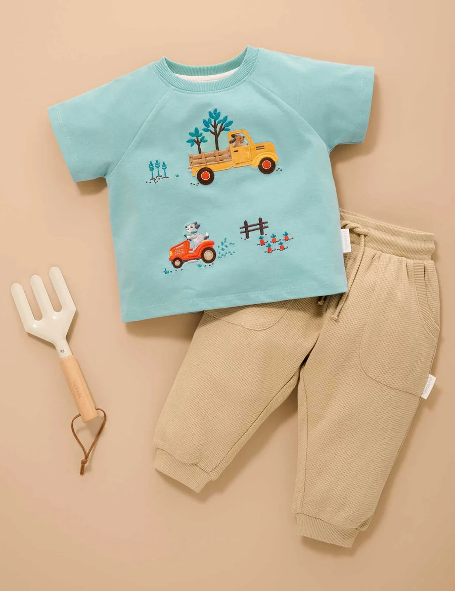 Purebaby Garden Work Relaxed Tee Eucalyptus