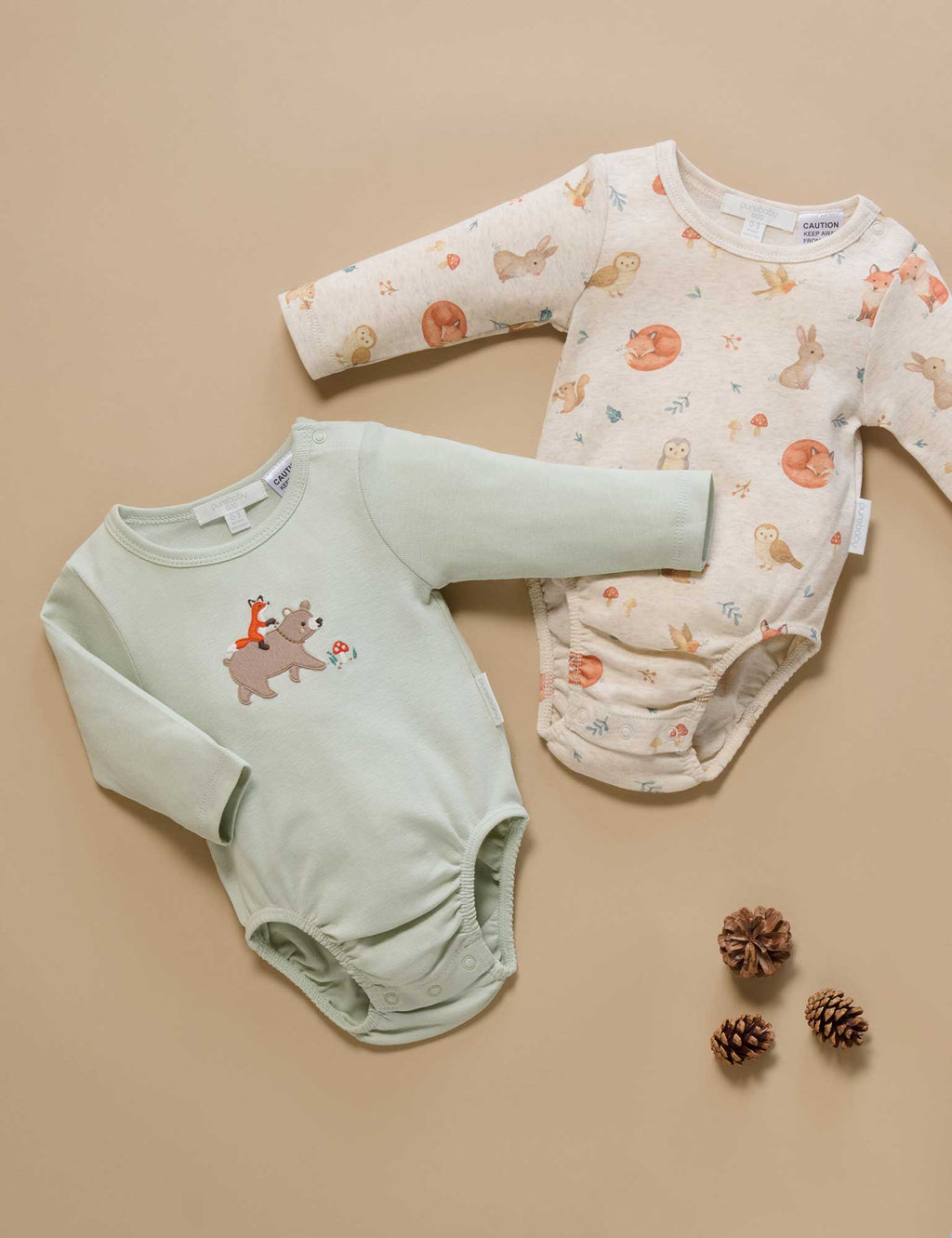 Purebaby Woodland 2pack Bodysuit