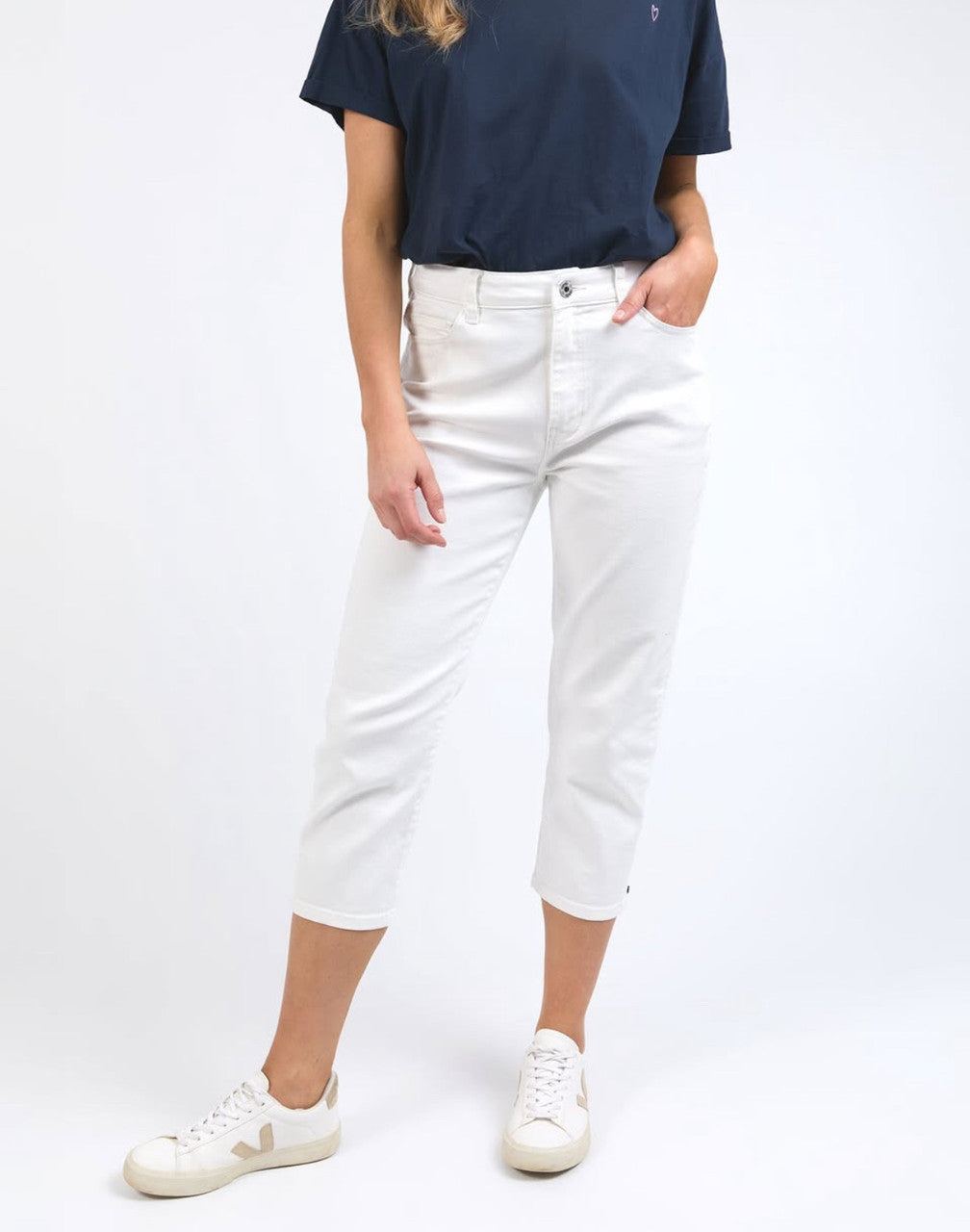 Elm Mollie Capri Pant White