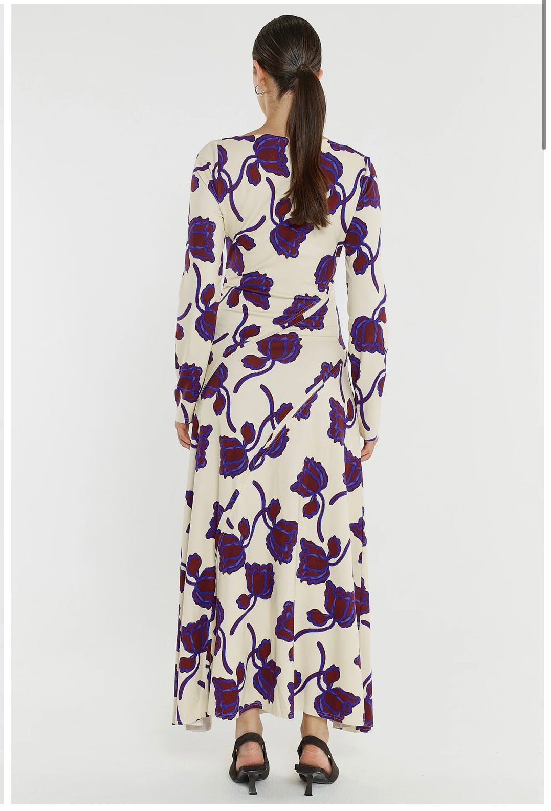 Sass Jade Seamed Jersey Dress Winter Poppy