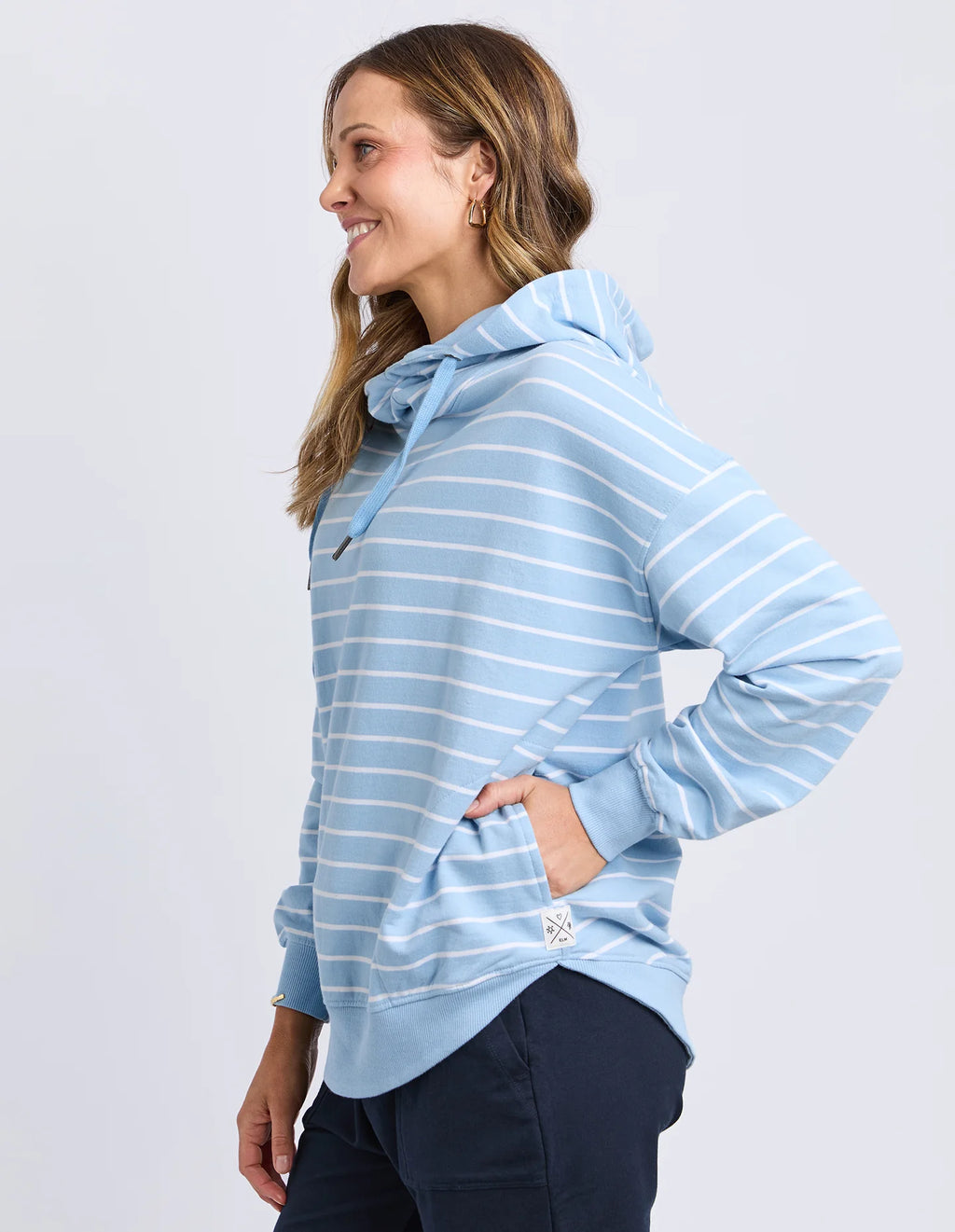 Elm Lounger Scoop Hoodie Stripe