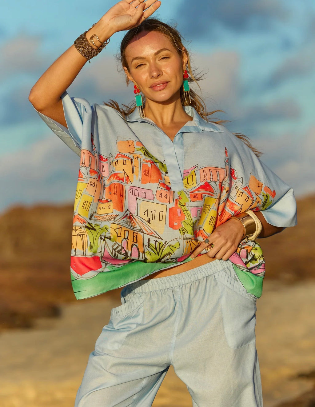 Naudic Cassie Top Villa Print