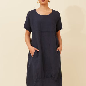 Bottega Moda Linen Midi Dress