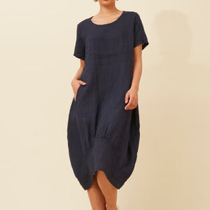 Bottega Moda Linen Midi Dress
