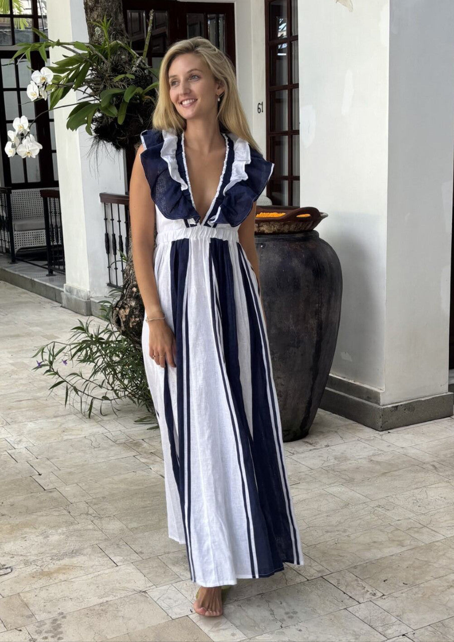 Luoni Frankie Dress Thick Stripe Maritime Navy