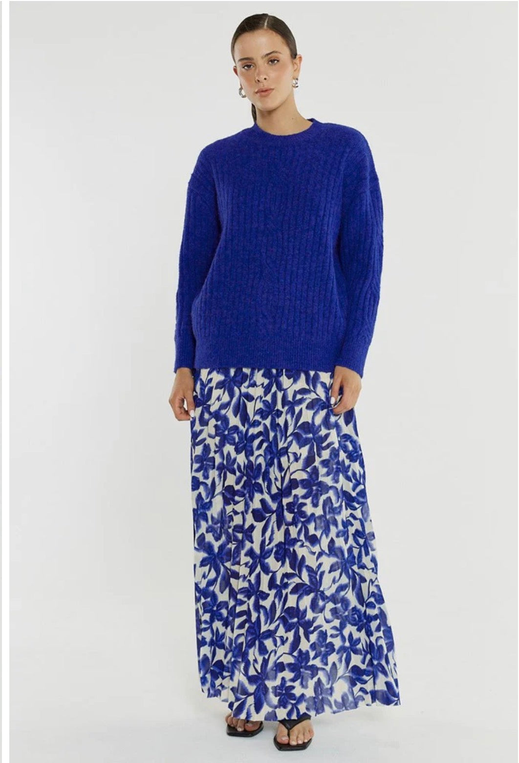 Sass Kira Cable Jumper Cobalt
