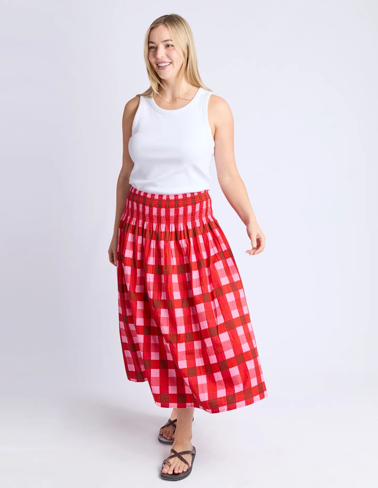 Elm Edin Skirt Poppy Check