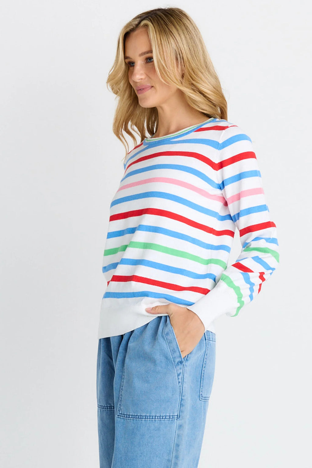 Betty Basics Indie Knit Sweater Sorbet Stripe