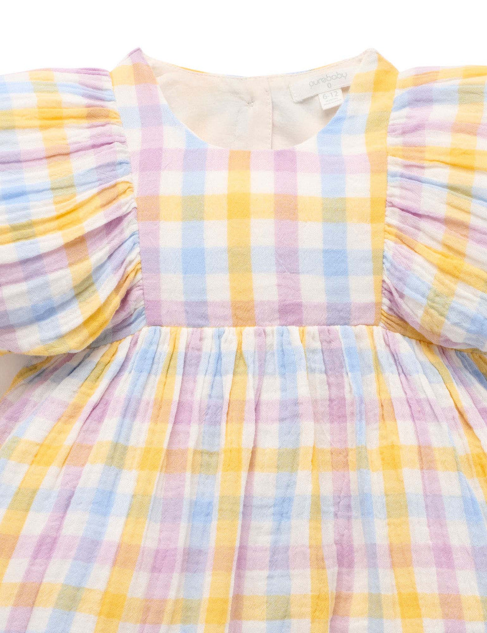 Purebaby Lila Check Gathered Dress