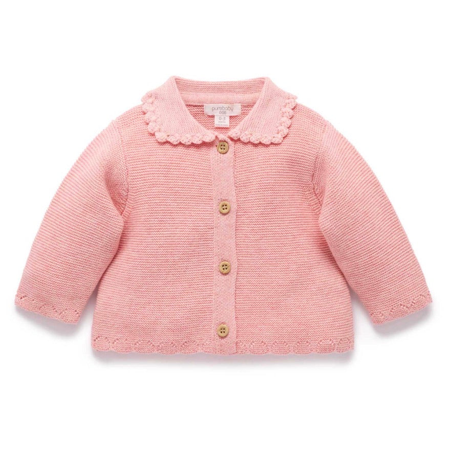 Purebaby Crochet Collar Cardigan
