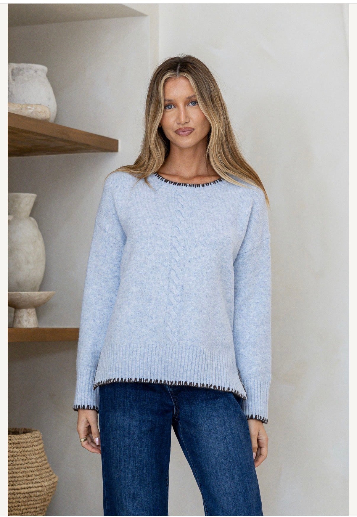 Miss Marlow Cable Blanket Stitch Knit