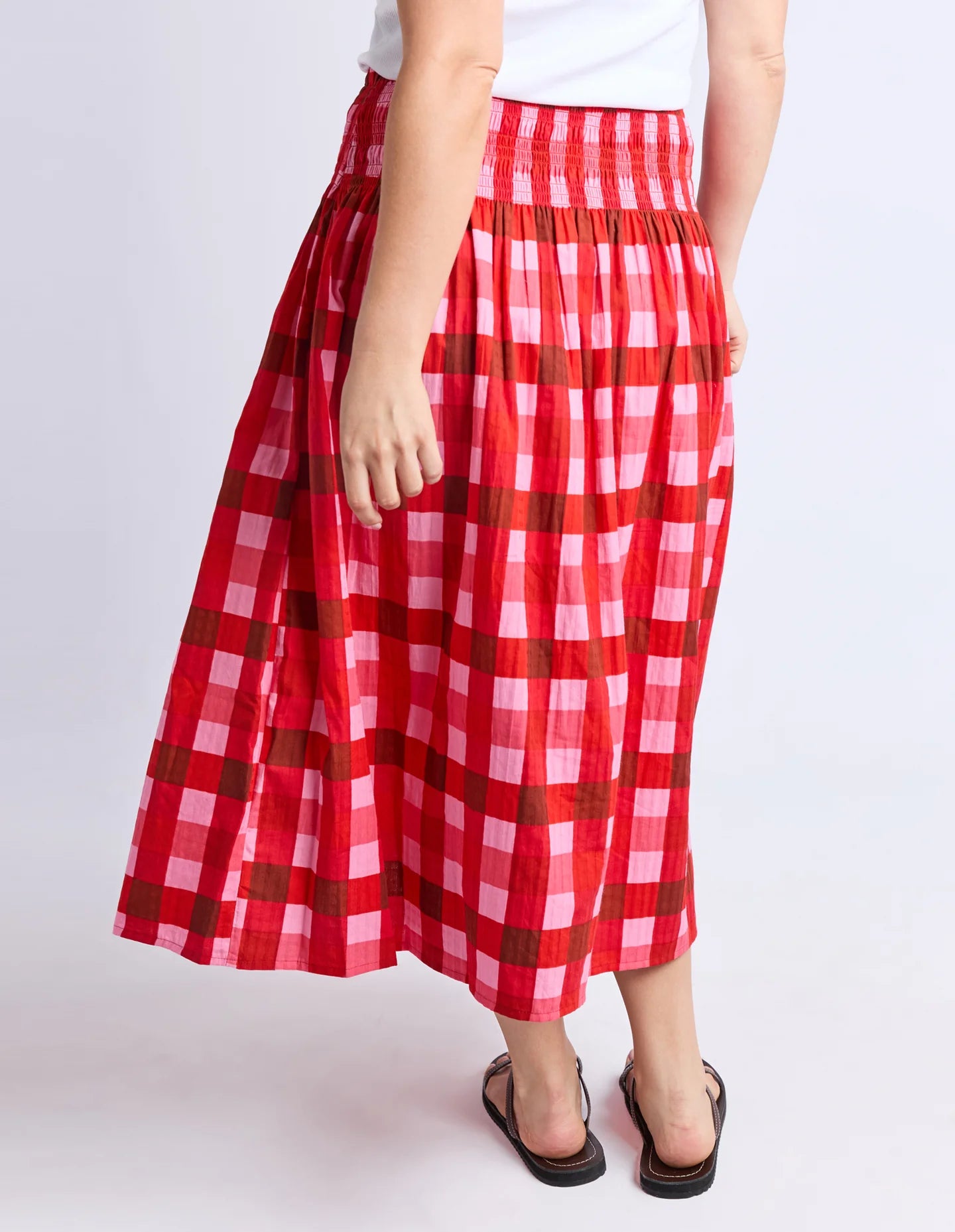 Elm Edin Skirt Poppy Check