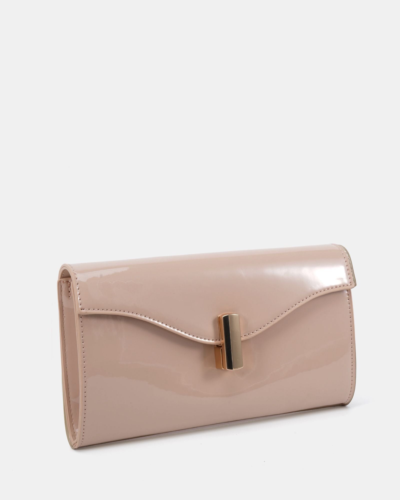 Novo Alysse Nude Patent Clutch
