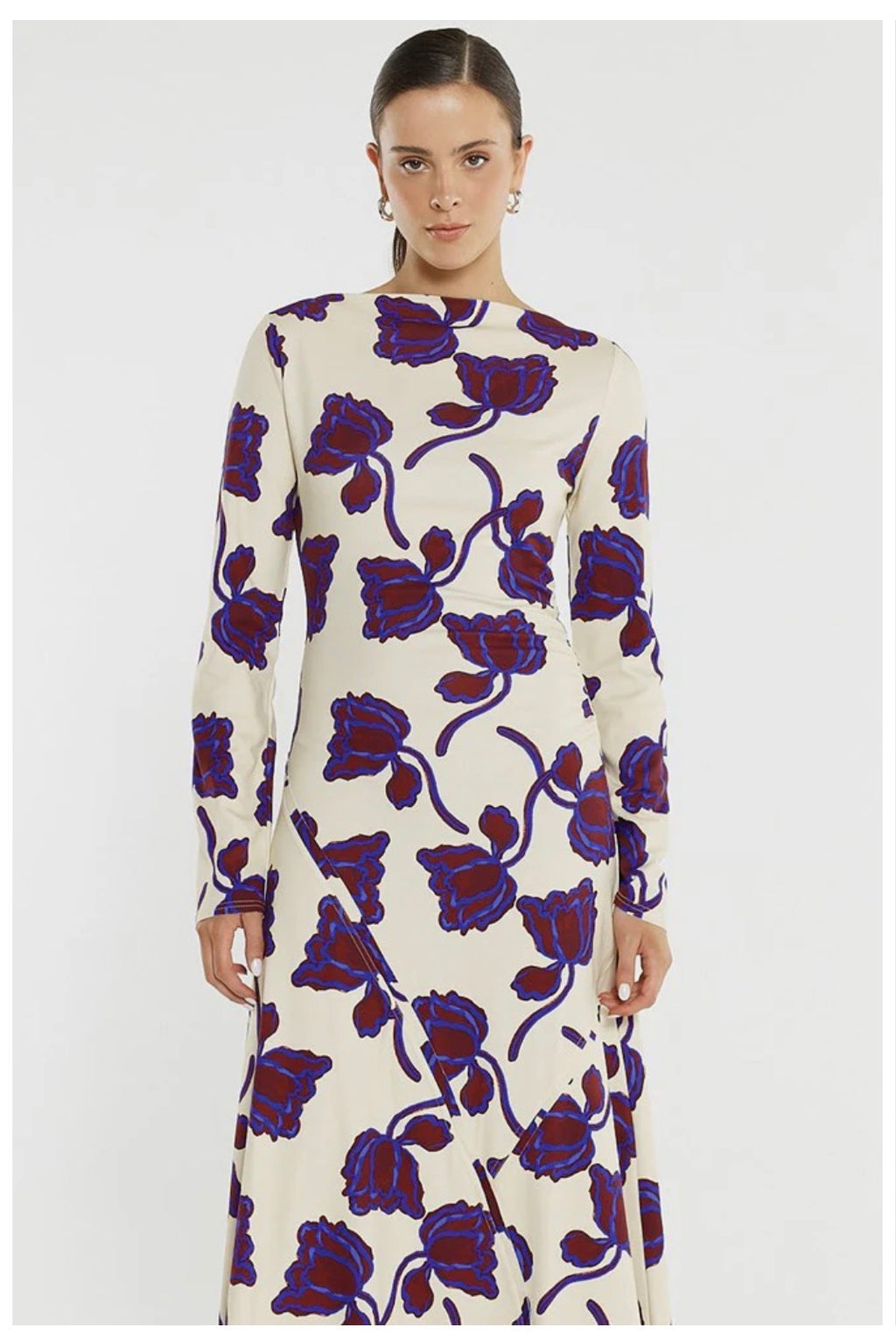 Sass Jade Seamed Jersey Dress Winter Poppy