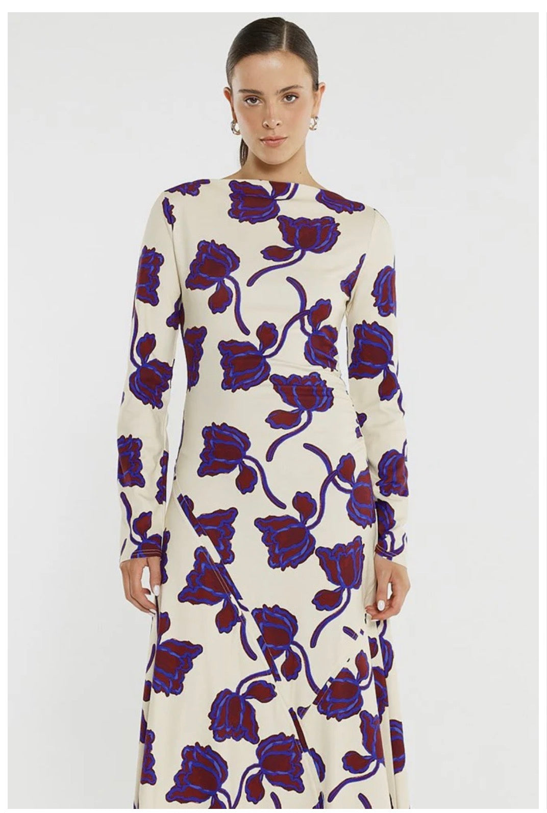 Sass Jade Seamed Jersey Dress Winter Poppy