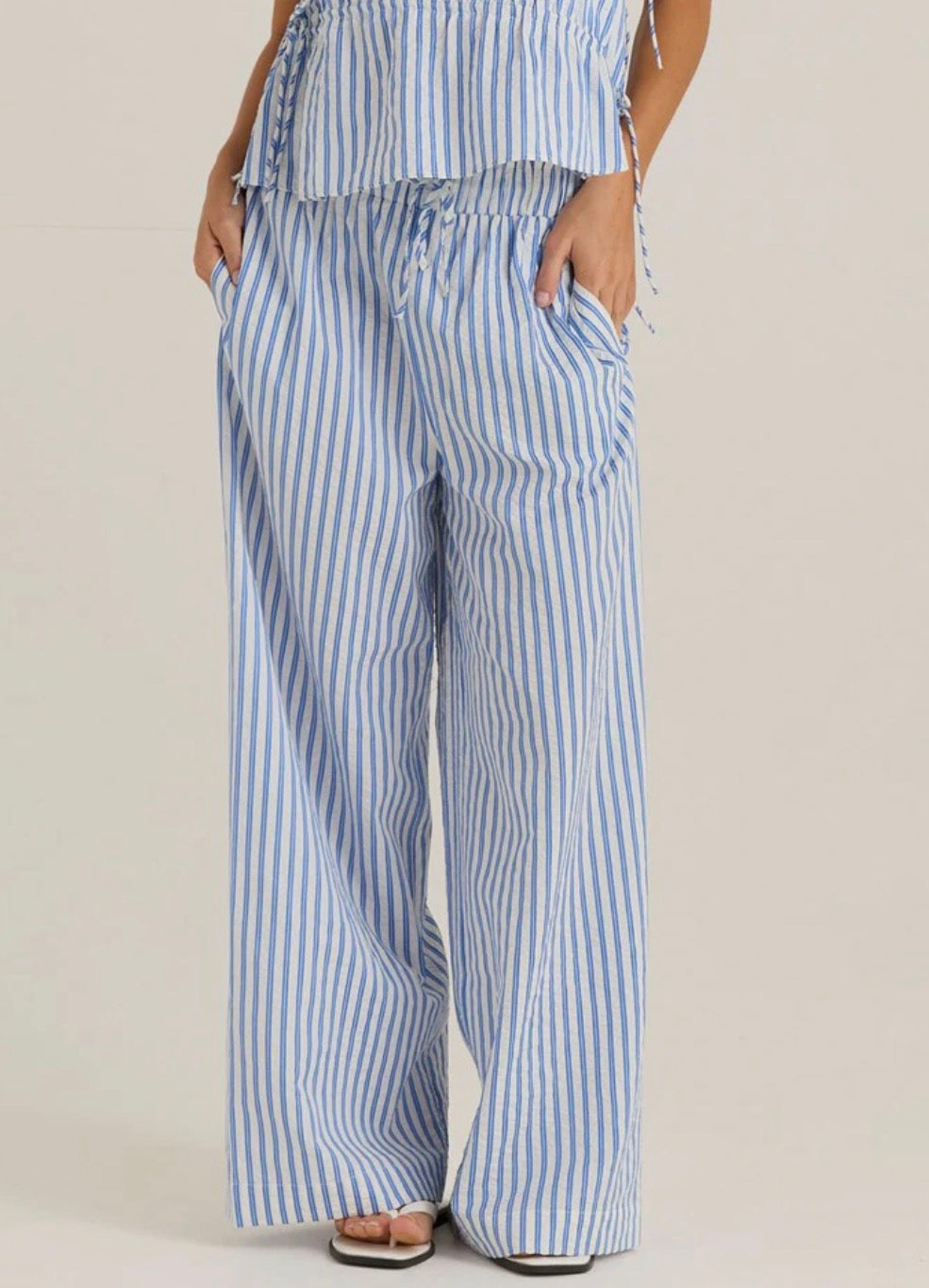 Sass Aziza Pant Blue White Stripe