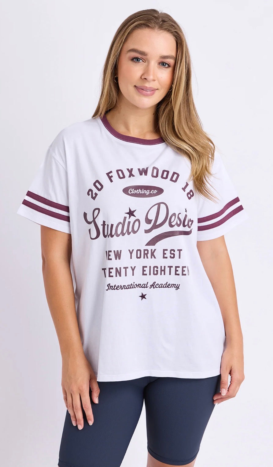 Foxwood Baseline Tee White