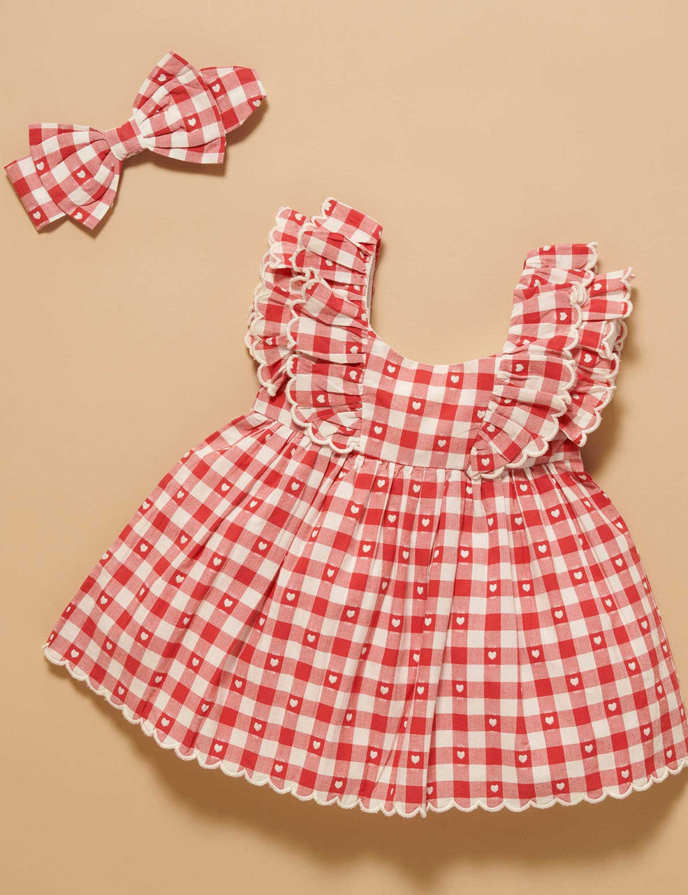 Purebaby Heart Gingham Dress
