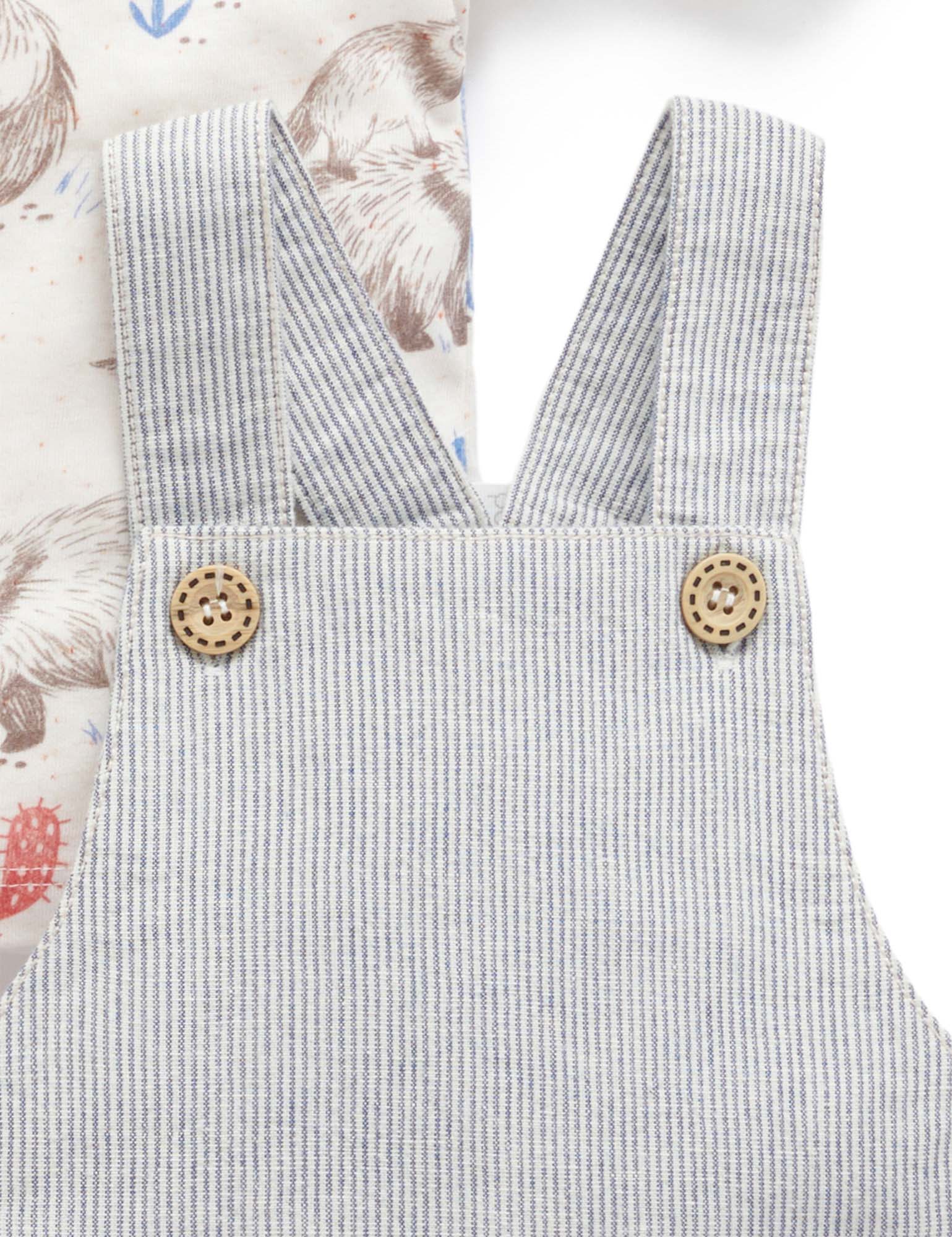 Purebaby Striped Overall set