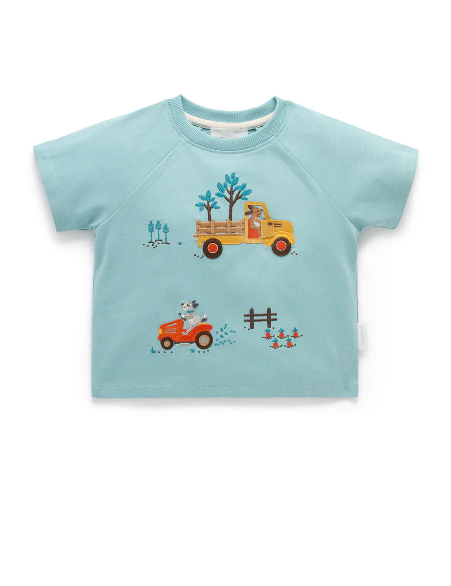 Purebaby Garden Work Relaxed Tee Eucalyptus