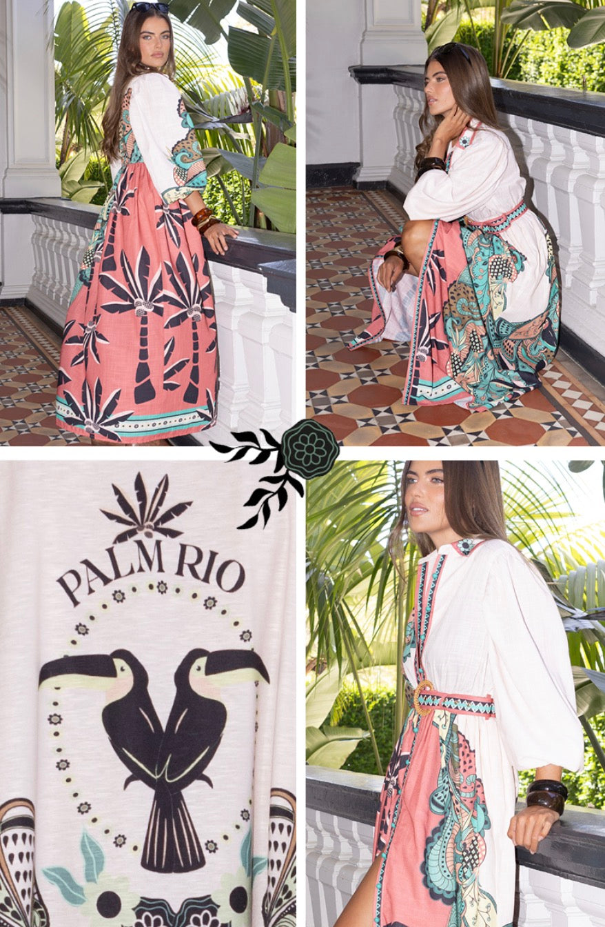 Mia Milani Palm Rio Blush Maxi Dress