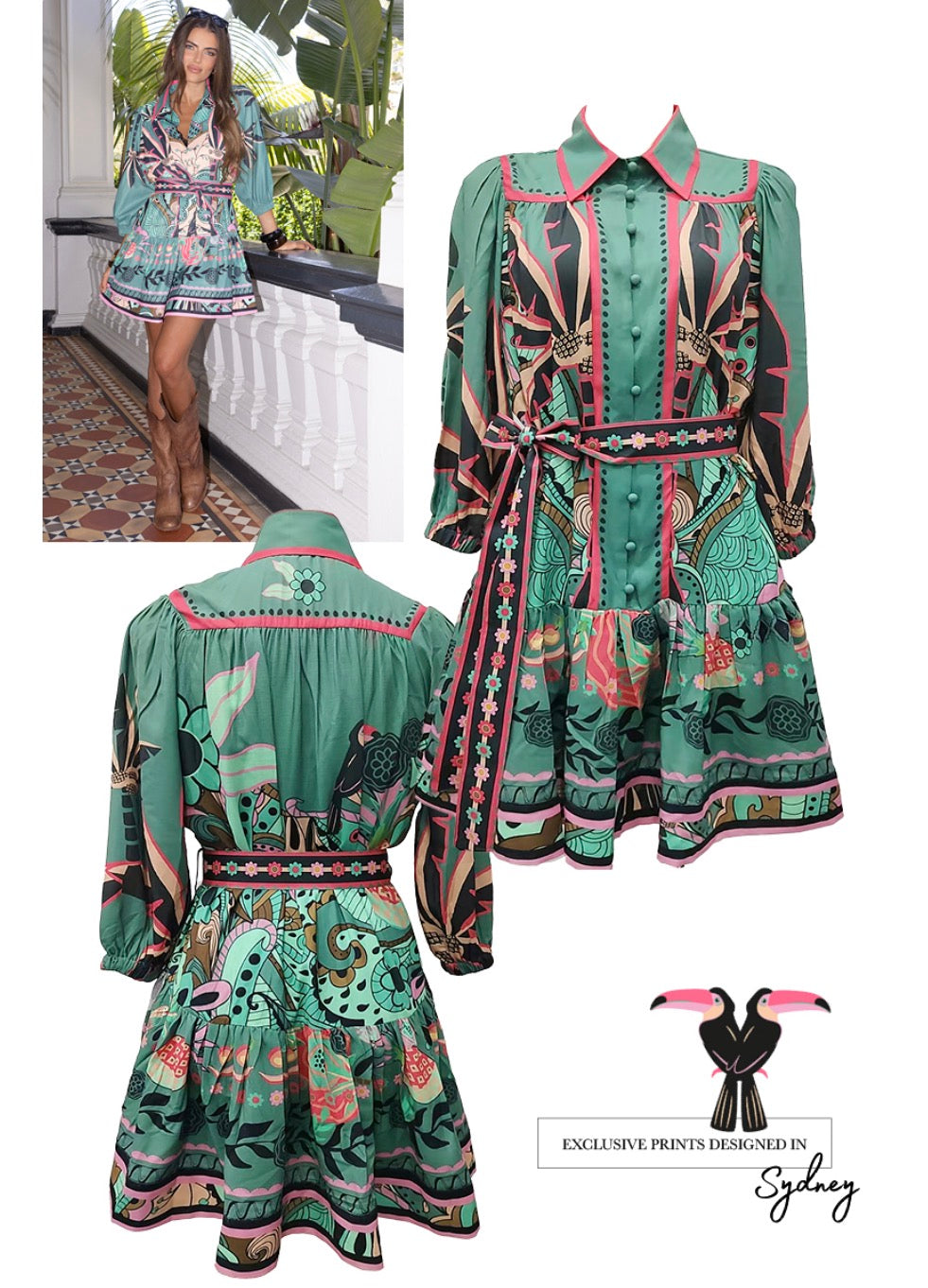 Mia Milani Palm Rio Short Dress