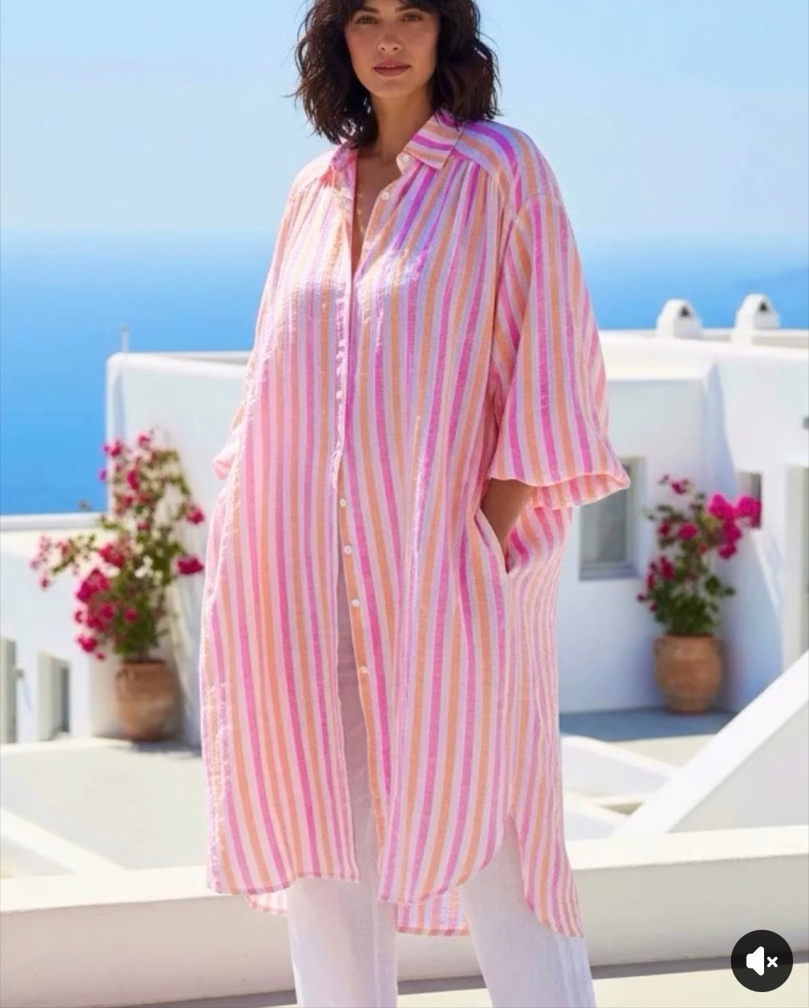 Kiik Luxe Neon Stripe Shirt Dress