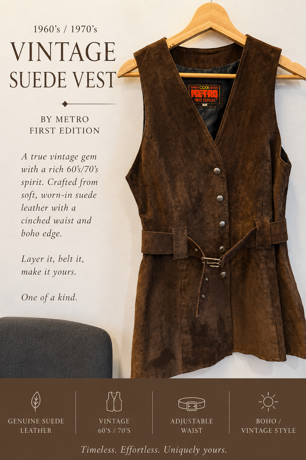 Vintage Suede Vest