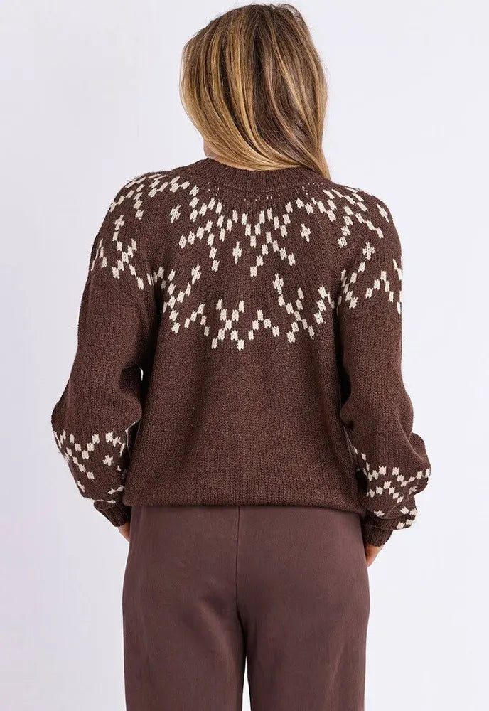 Foxwood Polar Knit Crew Coffee