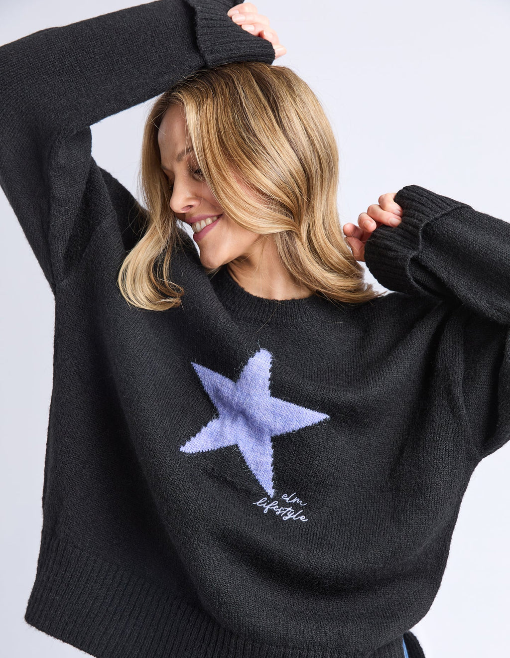 Elm Star Intarsia Knit Black