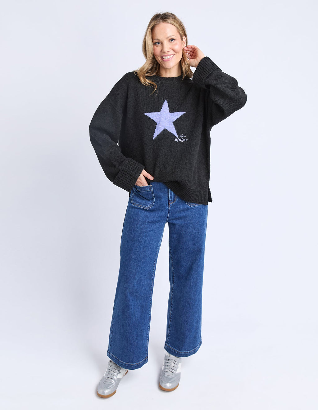 Elm Star Intarsia Knit Black