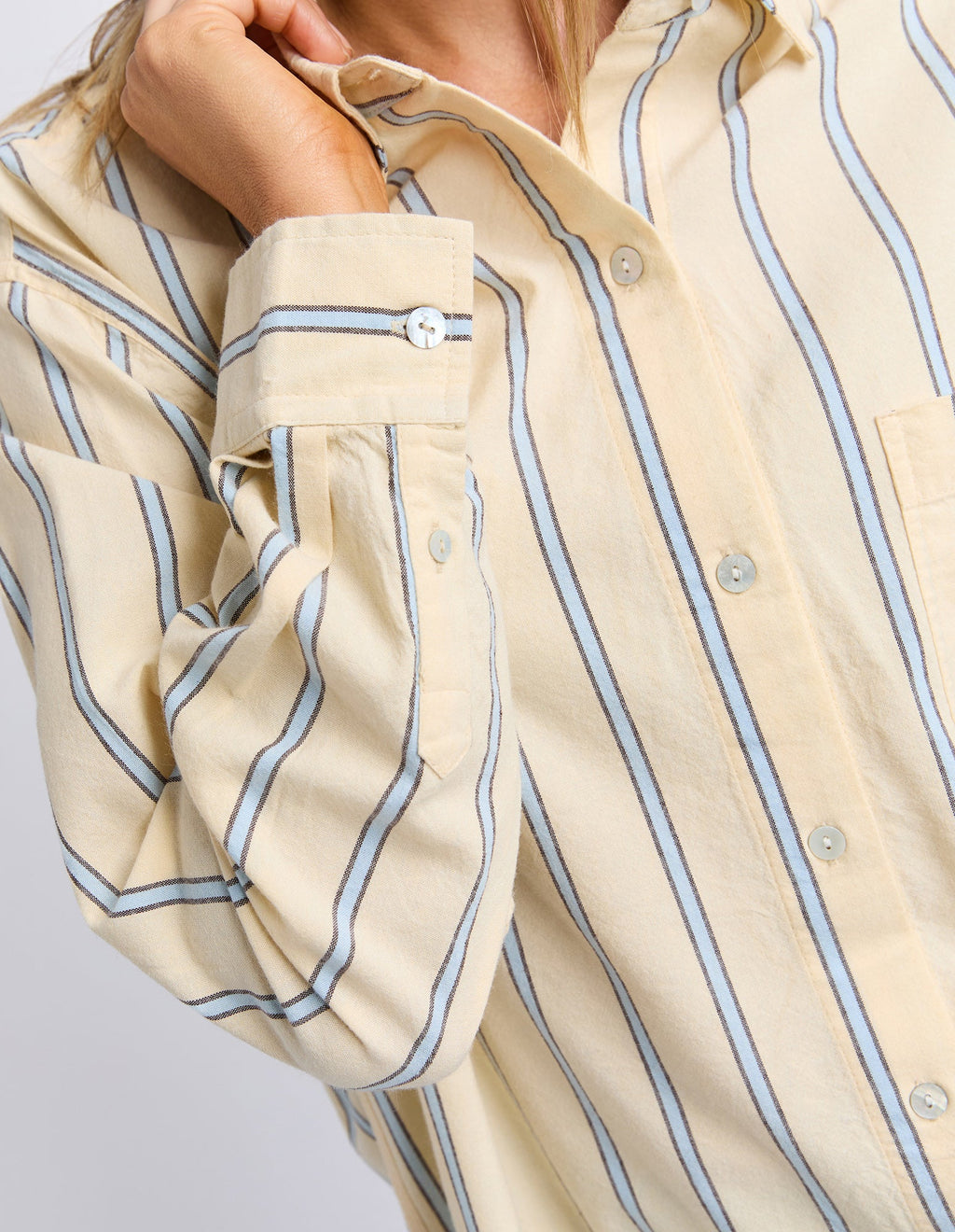 Foxwood Sadie Shirt Lemon/Blue Stripe