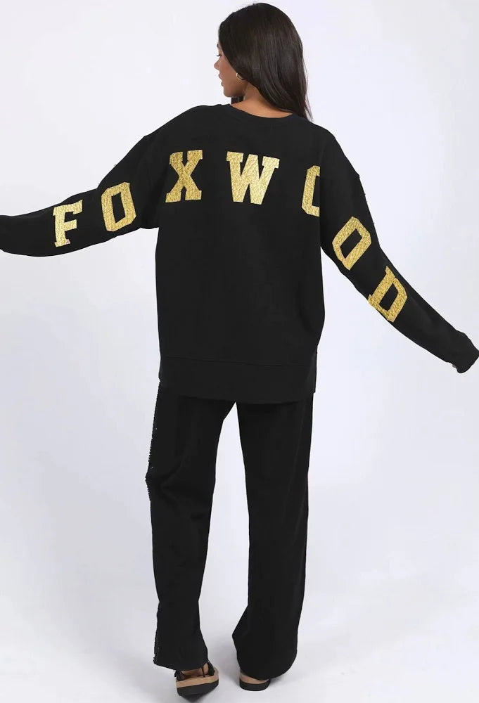 Foxwood Interval Crew – Black with Gold Print