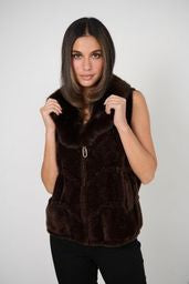 Caju Chocolate Faux Fur Vest