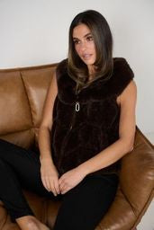 Caju Chocolate Faux Fur Vest