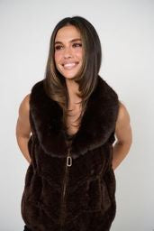 Caju Chocolate Faux Fur Vest