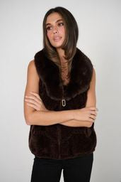 Caju Chocolate Faux Fur Vest