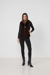 Caju Chocolate Faux Fur Vest
