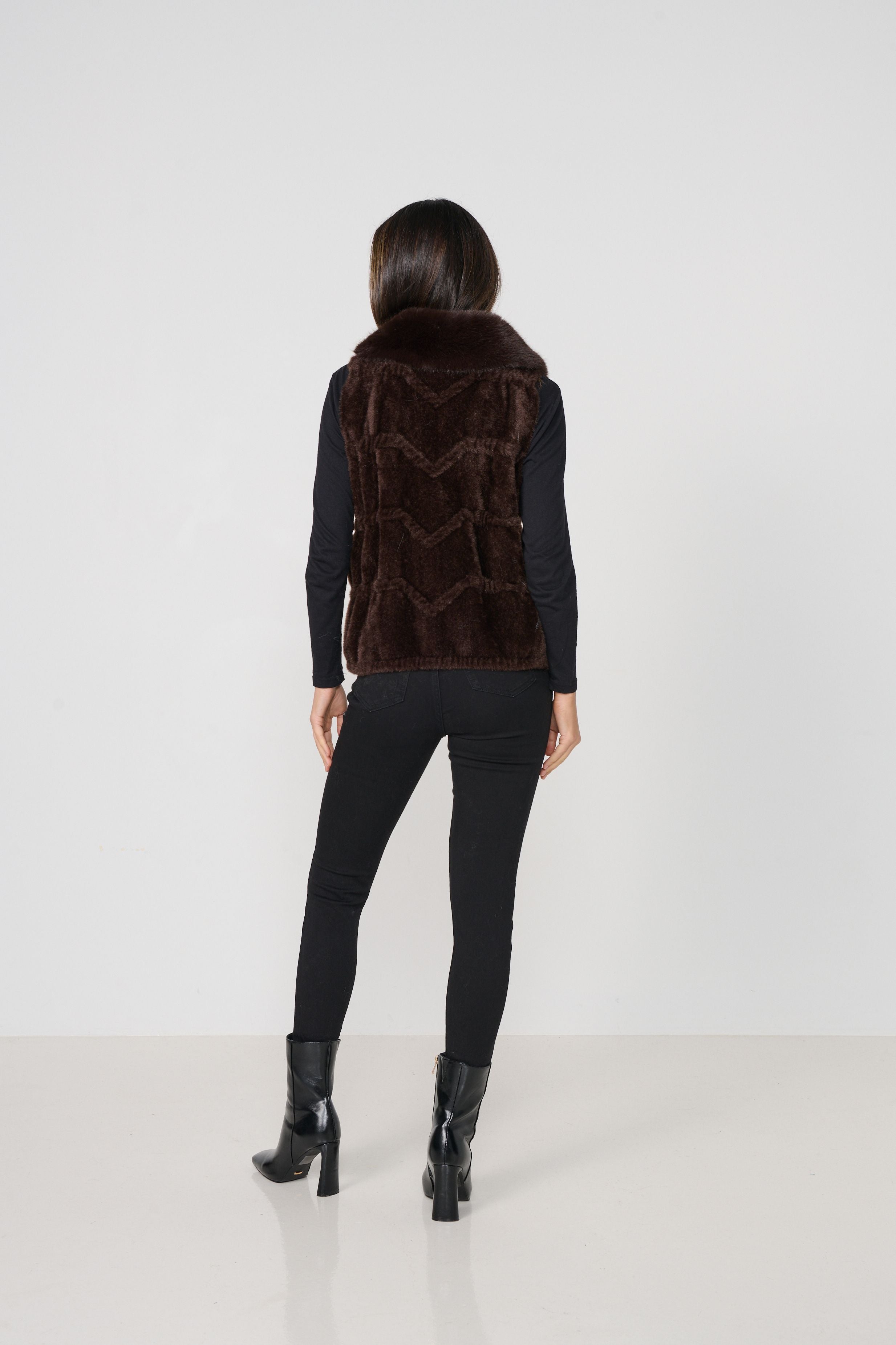 Caju Chocolate Faux Fur Vest