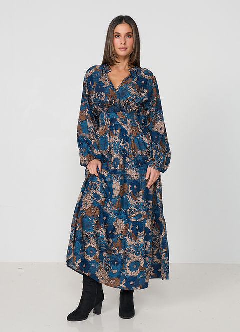 Caju Multi Panel Dress Autumn Blue CZ1113