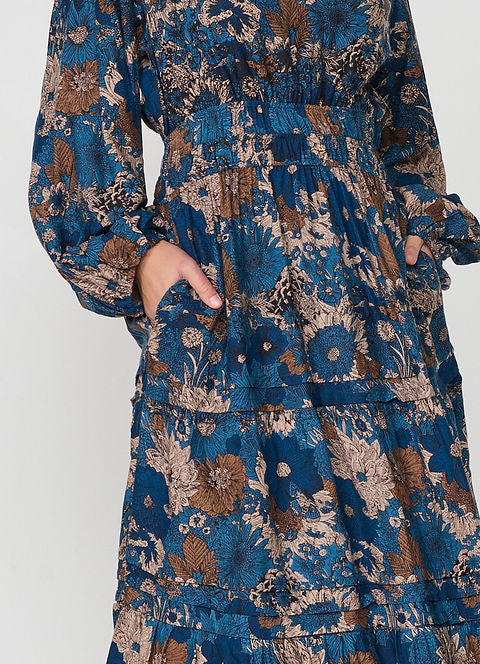 Caju Multi Panel Dress Autumn Blue CZ1113