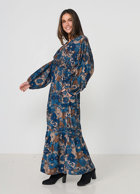 Caju Multi Panel Dress Autumn Blue CZ1113