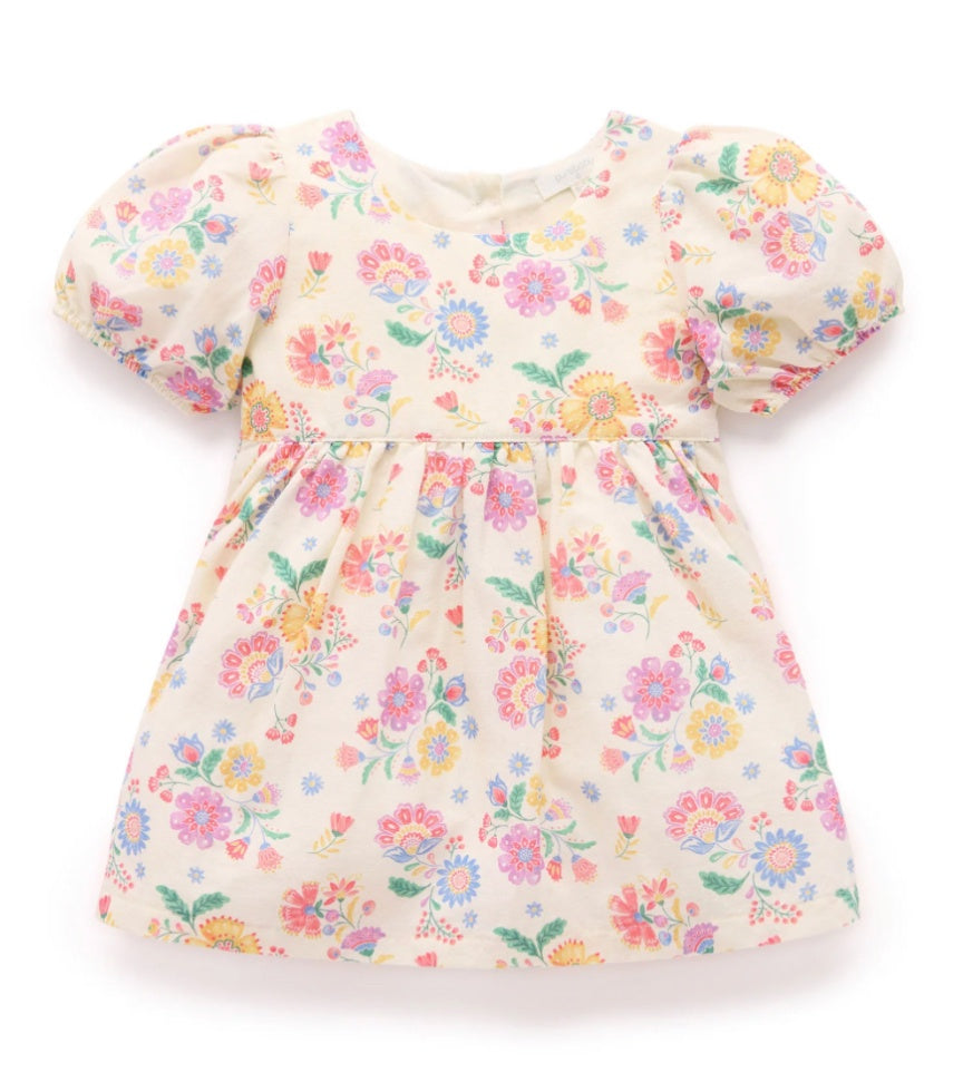 Purebaby Mexican Floral Linen Blend Dress